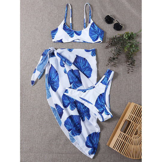Bikini Printed Three-piece Set Swimsuit For Women - Onouthati