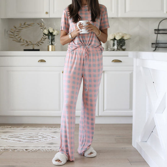 Women Printed Two-Piece Pajamas Suits - Onouthati
