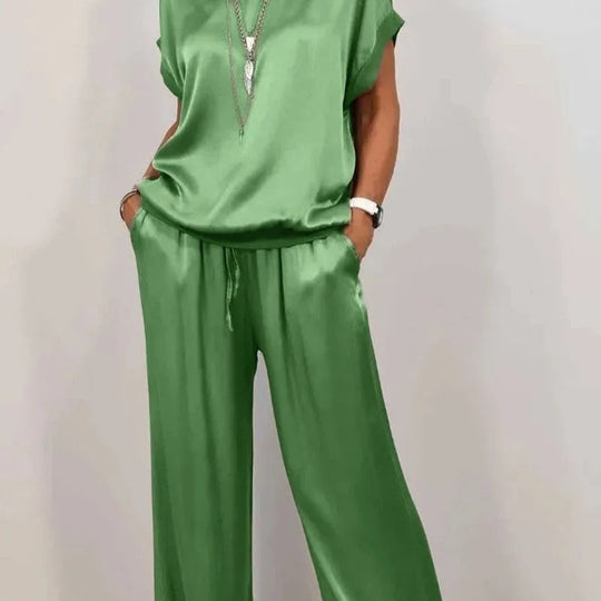 Trendy Loose Shirt Wide Leg Pants Casual Suit Women - Onouthati
