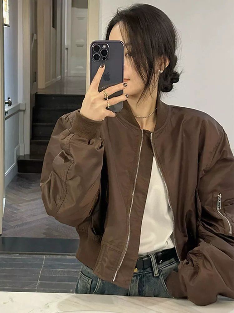 Short Baseball Jacket For Women In Spring And Autumn - Onouthati
