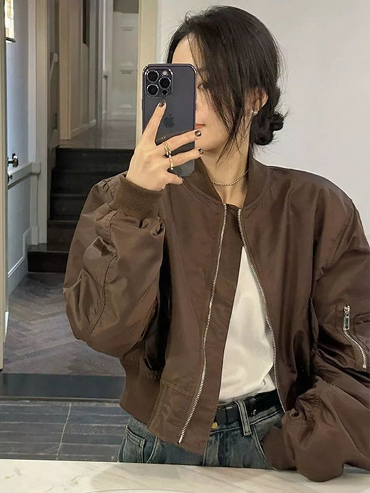 Short Baseball Jacket For Women In Spring And Autumn - Onouthati