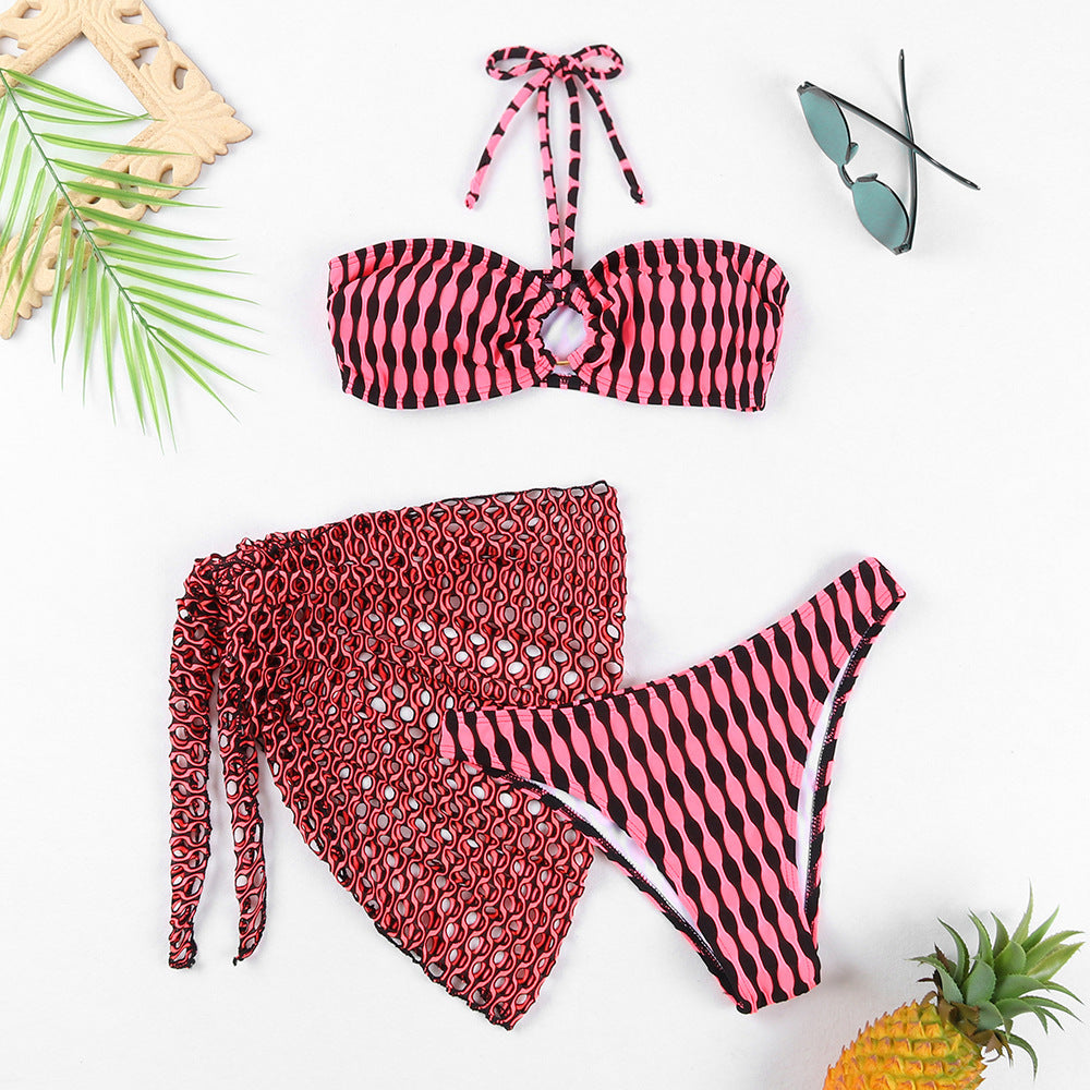 Women's Two-piece Swimsuit Bikini Tube Top Three-piece Suit - Onouthati