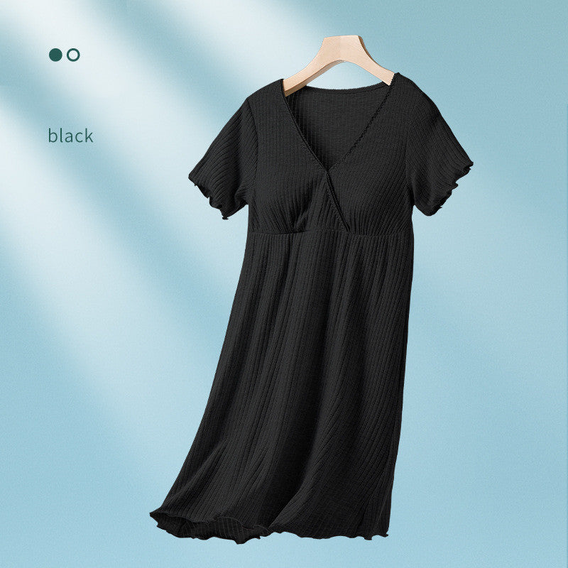 Breastfeeding Dress Thin Breastfeeding Modal Pajamas Pregnant Women - Onouthati