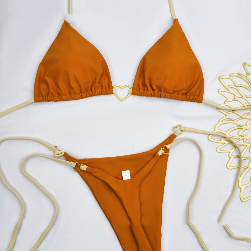 European And American Lace Up Split Swimsuit Set Women's Bikini Swimsuit - Onouthati