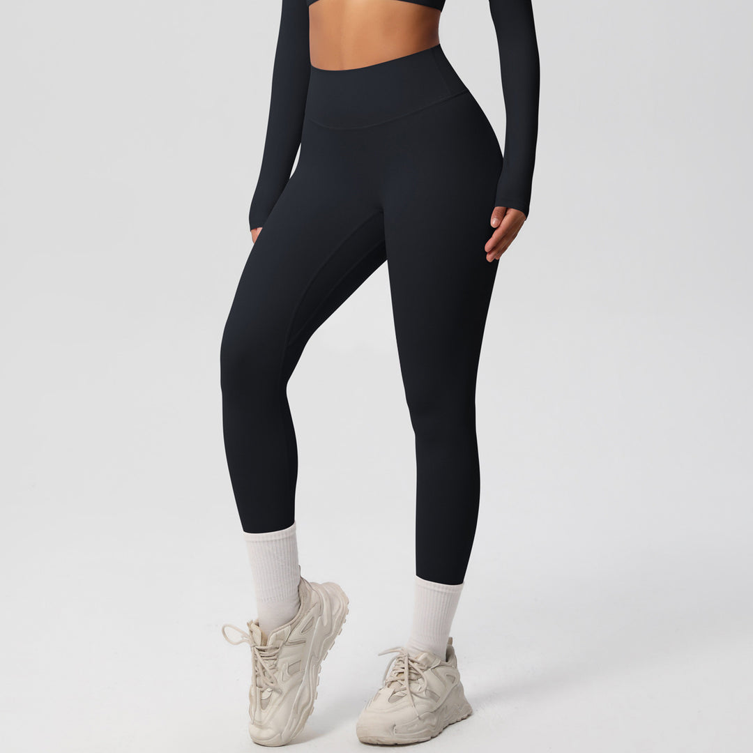 European And American High Waist Nude Feel Skin-friendly Tights Running Sports Fitness - Onouthati