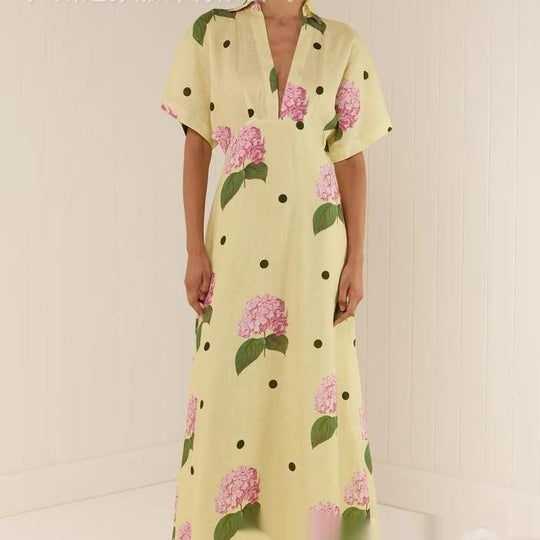 Fashion Printed Waist-controlled Dress Women - Onouthati