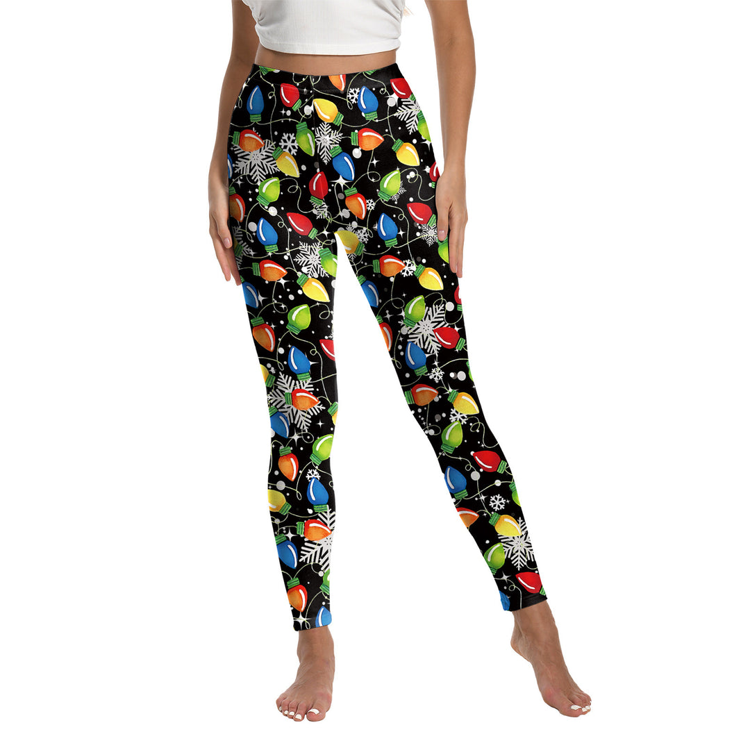 Christmas Printed Sports Yoga Elastic Leggings For Women - Onouthati
