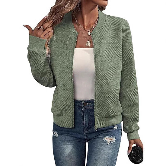Zipper Pocket Comfort And Casual Women's Long Sleeve Jacket - Onouthati