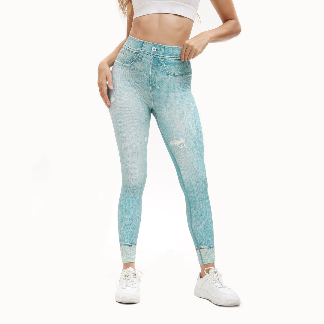 Retro Printed High Waist Tight Leggings Comfortable Stretch Sports Yoga Pants - Onouthati