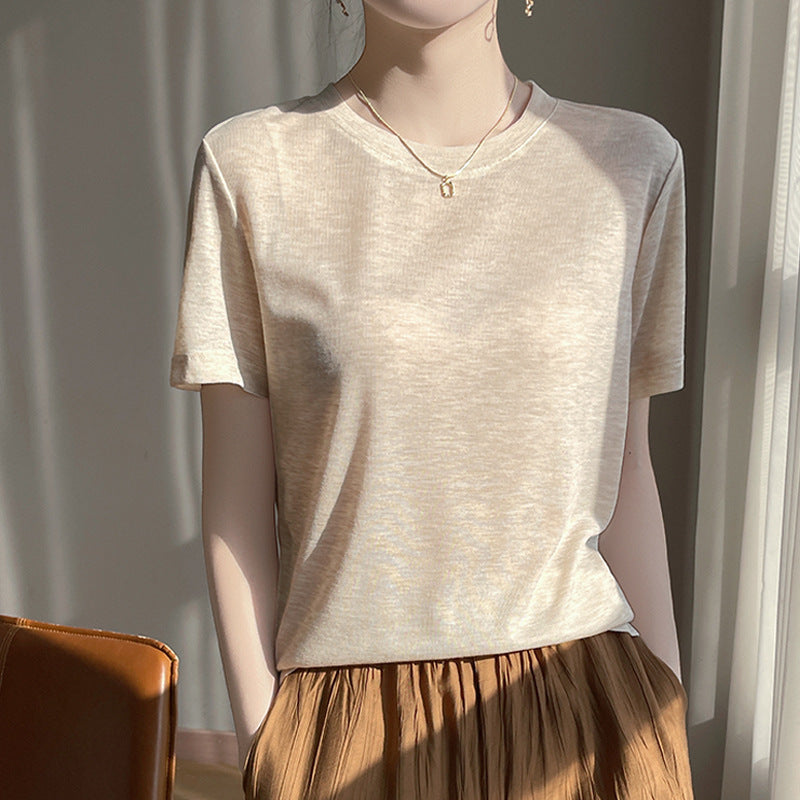 Loose Temperament Round Neck T-shirt Women - Onouthati