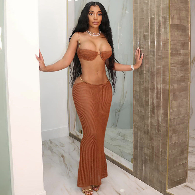 See-through Bikini Skirt Suit For Women - Onouthati
