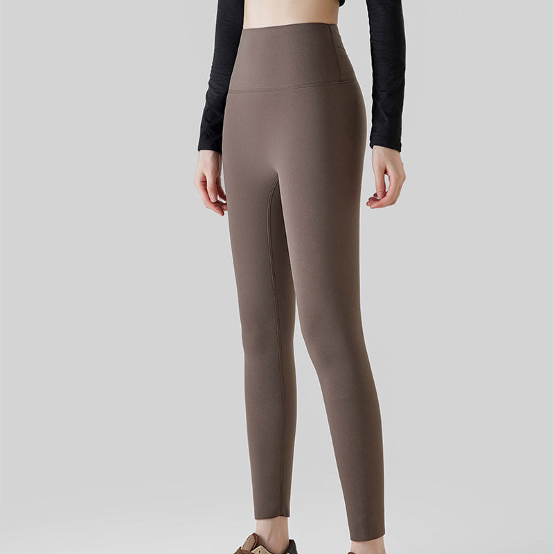 High Waist Cashmere Leggings Winter Warm Solid Plush Pants Fashion Slim Trousers Women Clothing - Onouthati