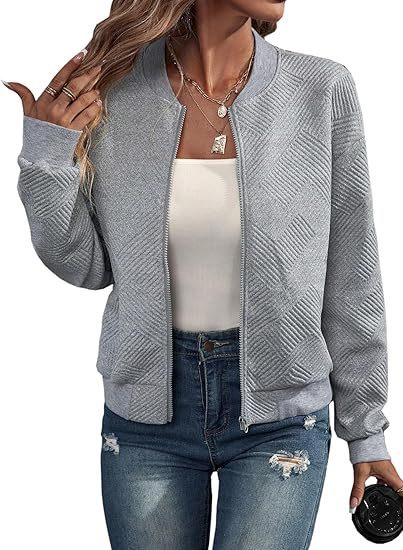 Zipper Pocket Comfort And Casual Women's Long Sleeve Jacket - Onouthati