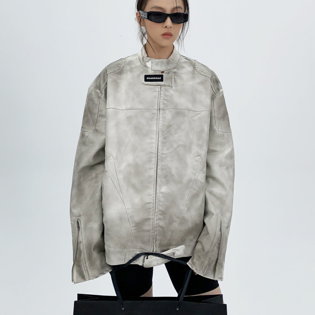Dirty Leather Motorcycle Women's Coat - Onouthati