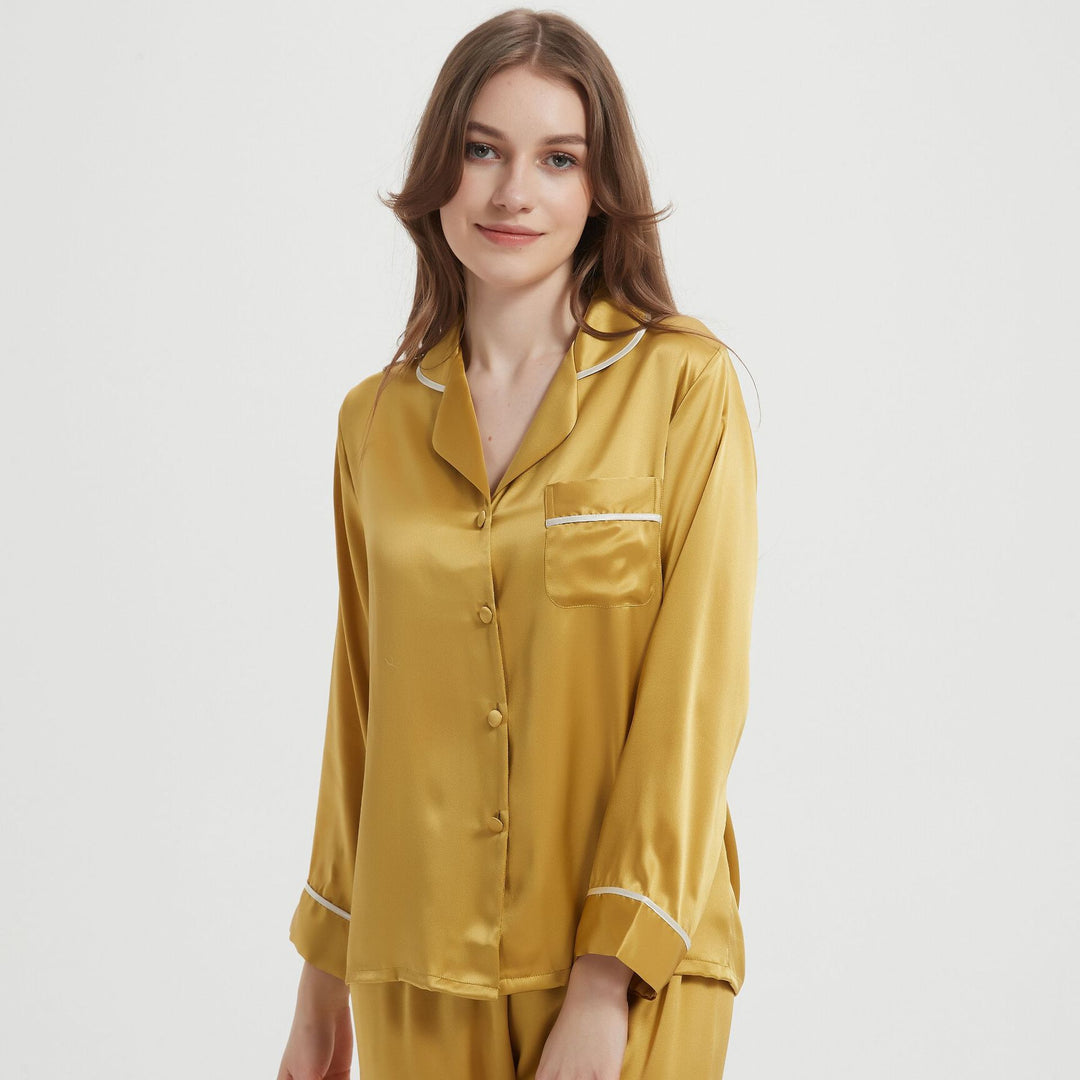 Pajamas Two-piece Homewear Long Sleeve Silk Women - Onouthati