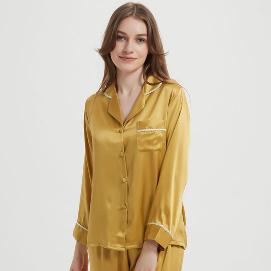 Pajamas Two-piece Homewear Long Sleeve Silk Women - Onouthati
