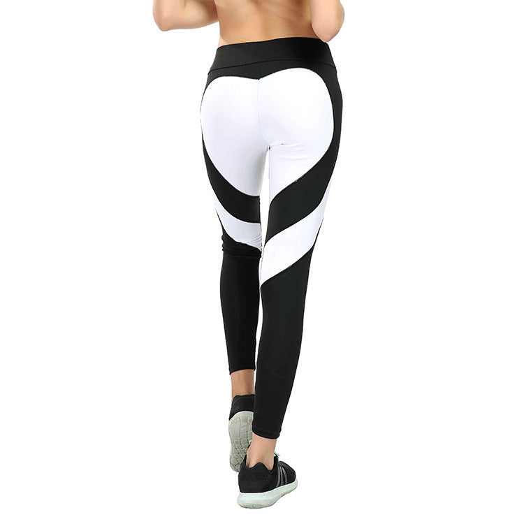 Love Butt Heart Stitching Yoga Leggings Hip Raise High Waist Leggings For Women - Onouthati