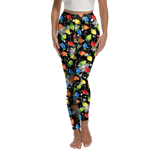 Christmas Printed Sports Yoga Elastic Leggings For Women - Onouthati