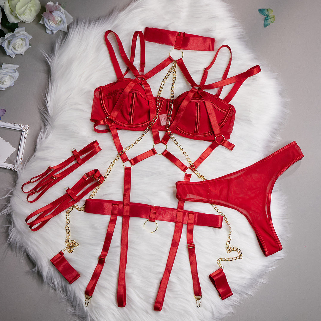 Lingerie Role Play Chain Set 4 Piece Women - Onouthati