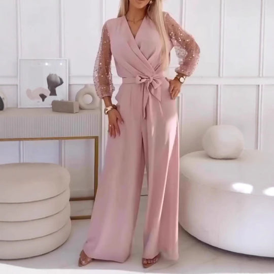 Sequined Top Wide Leg Pants Casual Suit Women - Onouthati