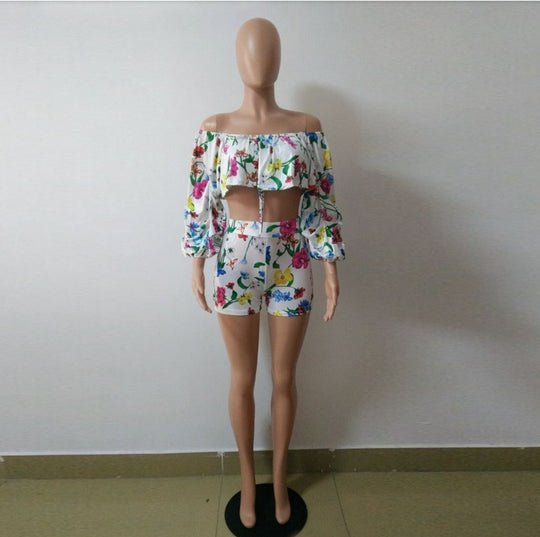European and American sexy digital printing pile sleeves two-piece - Onouthati