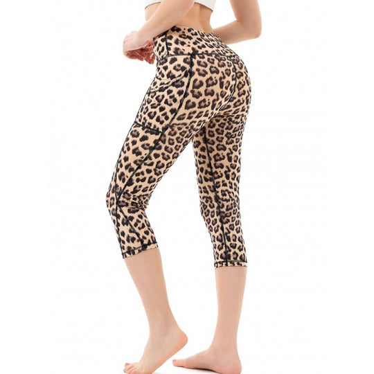 Cropped Pants Yoga Clothes Leggings Printed Fitness Pants - Onouthati