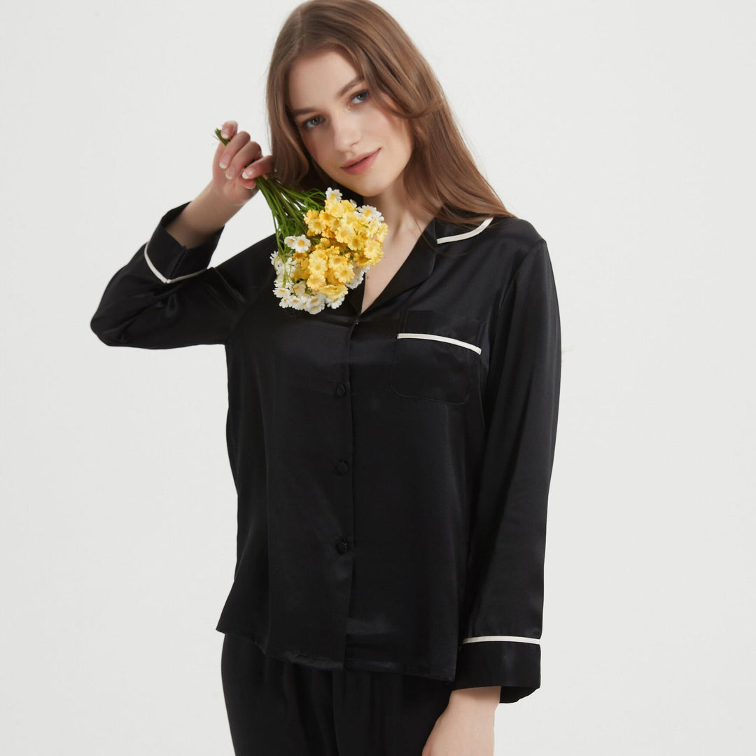 Pajamas Two-piece Homewear Long Sleeve Silk Women - Onouthati
