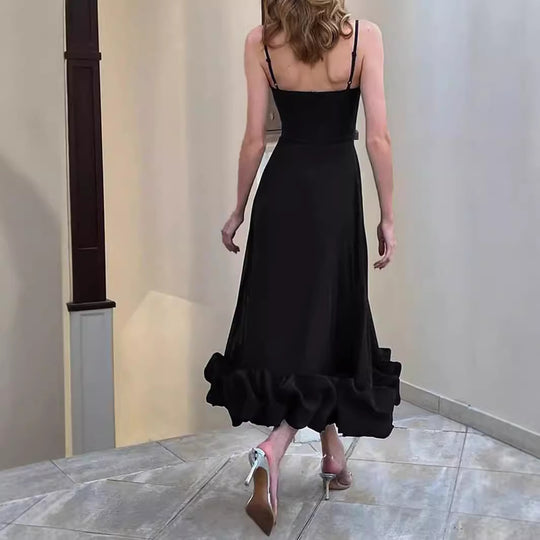 Sling Ball Large Skirt Solid Color Dress Women - Onouthati