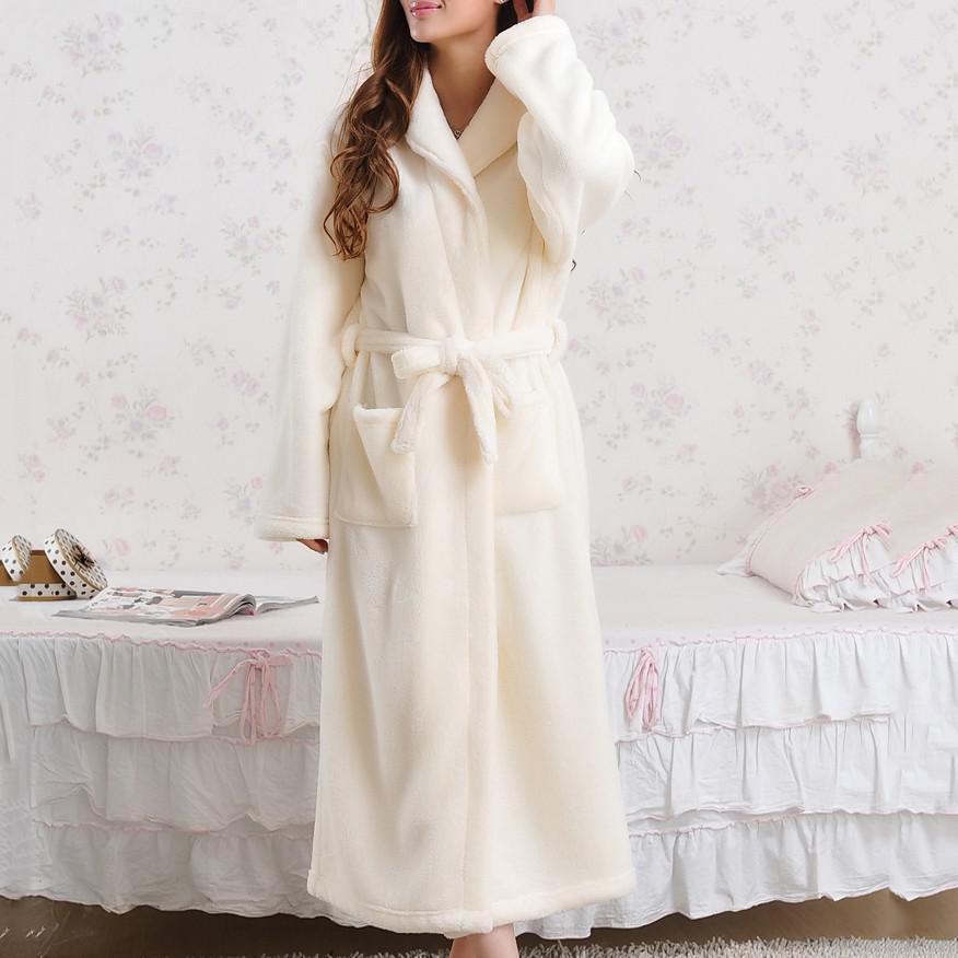 Coral Fleece Pajamas Women Thickened Flannel Long-sleeved Men's Bathrobes Home Clothes - Onouthati