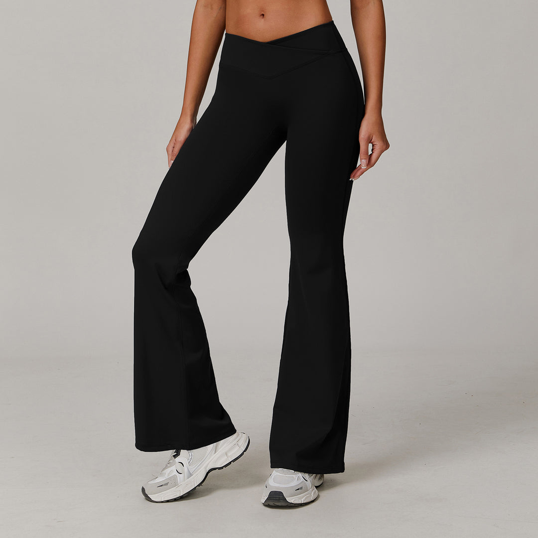 High Waist Running Sports And Leisure Skinny Versatile Bell-bottom Pants Women - Onouthati