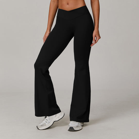 High Waist Running Sports And Leisure Skinny Versatile Bell-bottom Pants Women - Onouthati