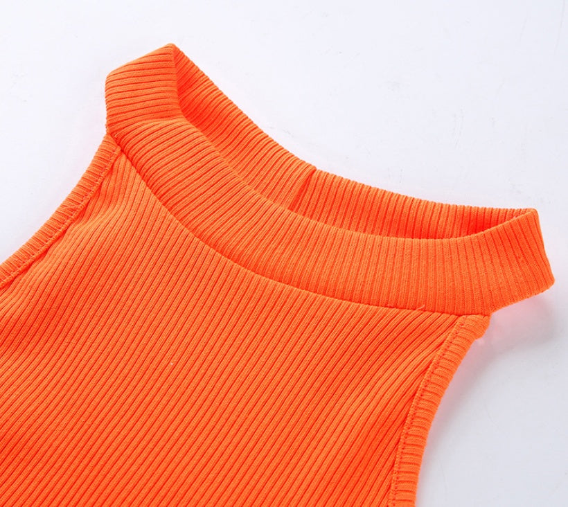 Women Halter Bodysuits Neon Elastic Tank Jumpsuit Fashion - Onouthati