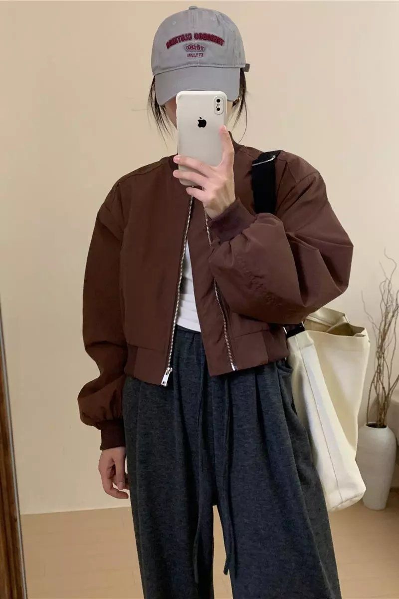 Short Baseball Jacket For Women In Spring And Autumn - Onouthati