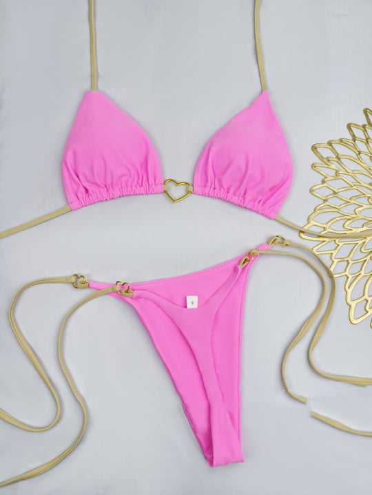 European And American Lace Up Split Swimsuit Set Women's Bikini Swimsuit - Onouthati
