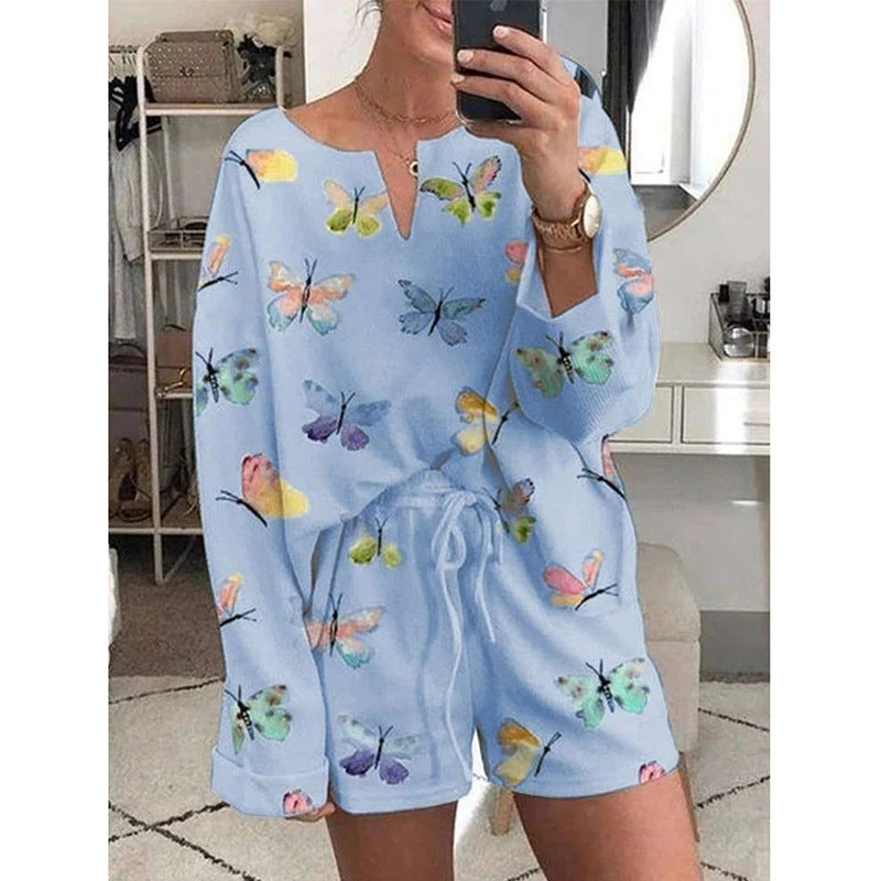 Women Casual Printed Pajamas And Home Wear Suits - Onouthati