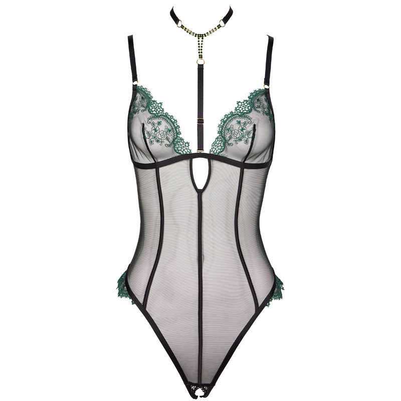 Deep V-free Jumpsuit Close-fitting Lingerie For Women - Onouthati