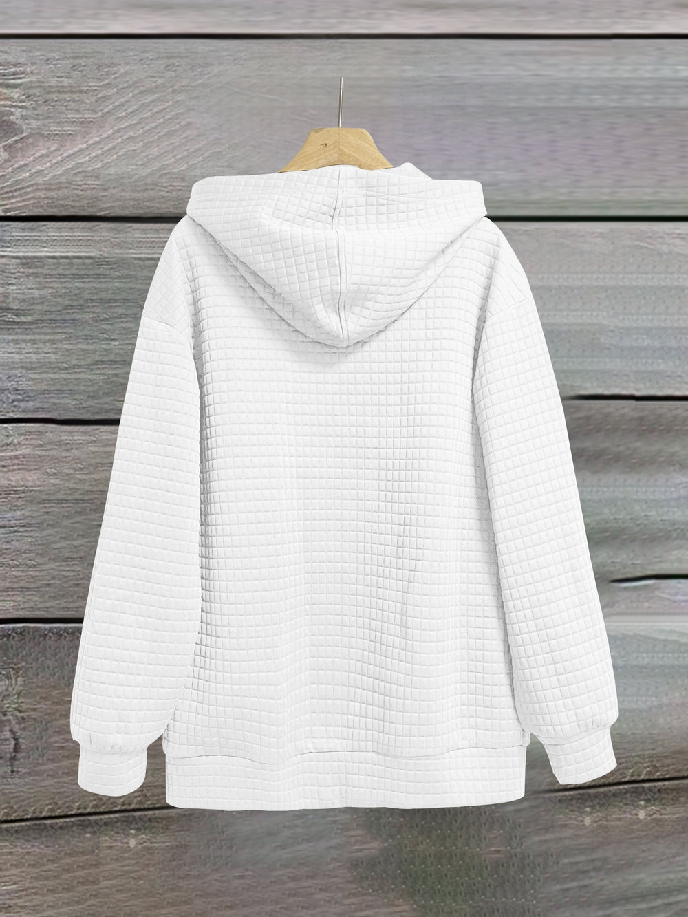 Letter Print Zipper Dual Pockets Hoodie - Onouthati
