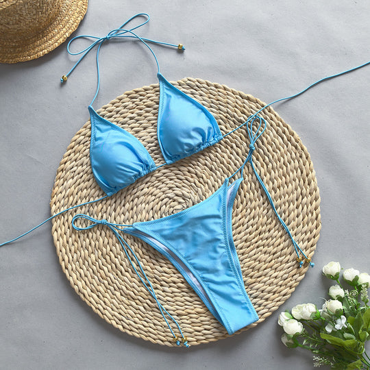 European And American Sexy Bikini Solid Color Split Ladies - Onouthati