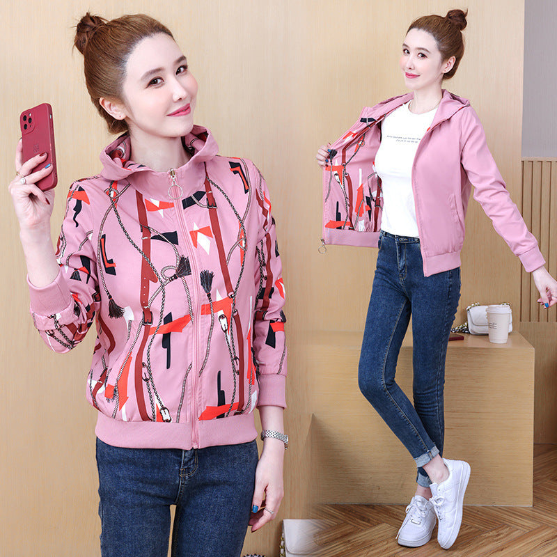 Women's Fall Winter Coat Double-sided Hooded Cardigan Baseball Uniform - Onouthati