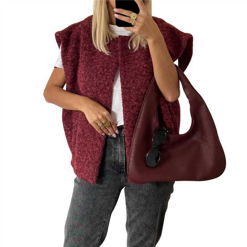 V-neck Double-sided Hand-stitched Wool Overcoat Vest - Onouthati