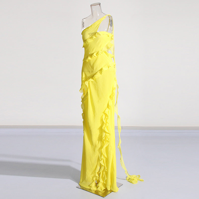 Fashion French Elegant Ribbon Split Dress Women - Onouthati