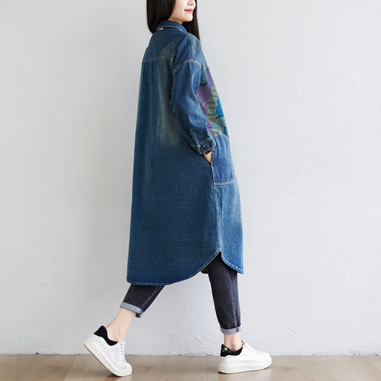 Women's Fashion Wash Vintage Denim Jacket - Onouthati