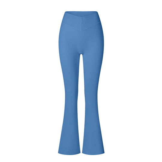 Brushed Flared V-waist Sports Tight Trousers - Onouthati