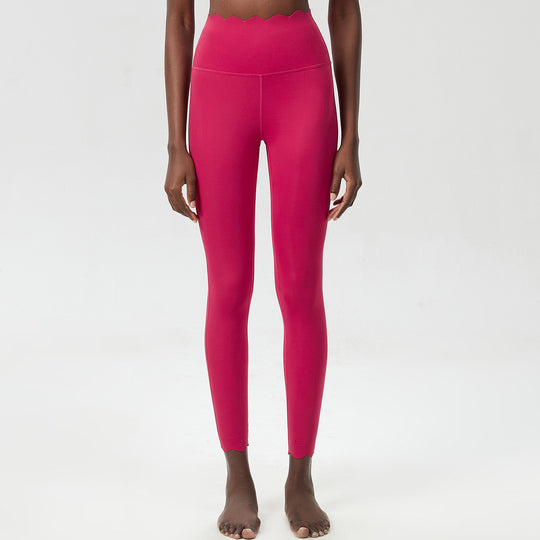 Small Wave Yoga Pants Plus Size Lycra Milk Leather Tight Trousers For Women - Onouthati