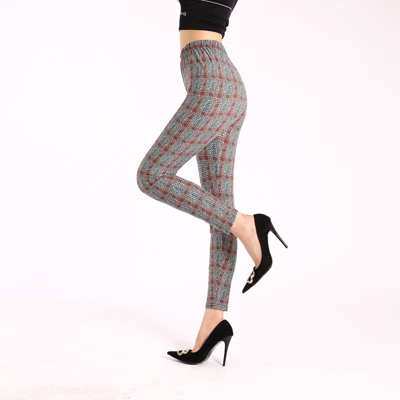 Autumn Underwear Leggings Stretch Printed High-waisted Trousers - Onouthati