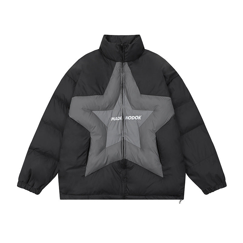 Corduroy Patchwork Stand-up Collar Men's And Women's Coats - Onouthati