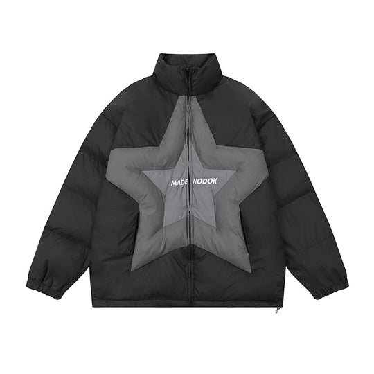 Corduroy Patchwork Stand-up Collar Men's And Women's Coats - Onouthati