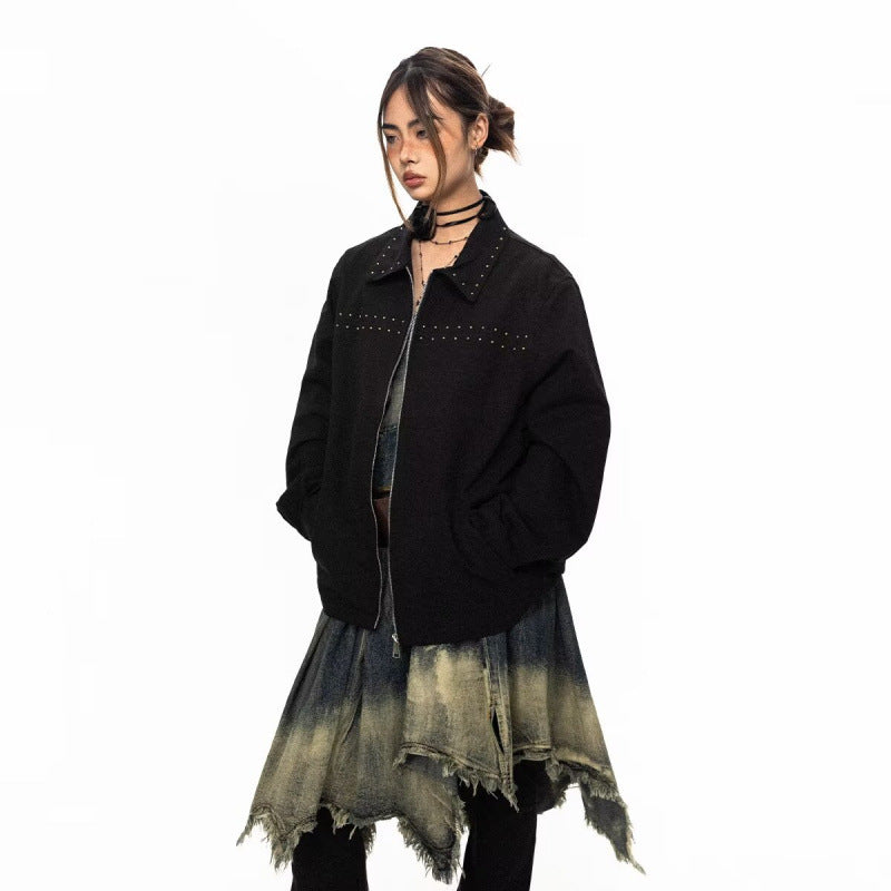 Decorative Rivets Female Trendy All-match Jacket - Onouthati