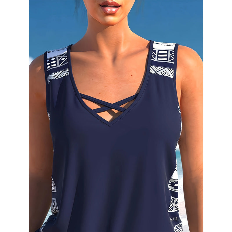 Women's Sports Hollow Conservative Split Swimsuit - Onouthati