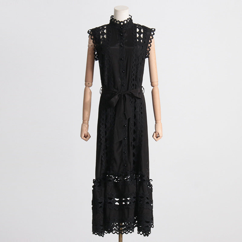 Personality French Embroidery Stitching Dress Women - Onouthati
